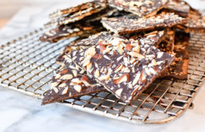 Chocolate-Covered Caramelized Matzo Crunch with Almonds