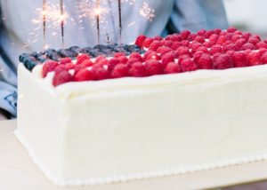 1/4 Sheet American Flag Vanilla Layer Cake