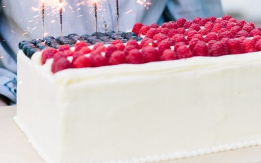 1/4 Sheet American Flag Vanilla Layer Cake
